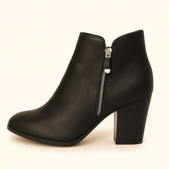 Style & Co Black Heeled Ankle Boots | Women’s 10.5M | Zip Closure | Classic - Picture 1 of 5